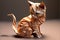 Adorable paper art of a cute kitten. Generative AI