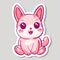 An adorable pink cat sticker with big eyes and a happy expression. Perfect for scrapbooking, journaling, and decorating