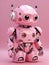 An adorable pink robot.