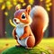 Adorable Playful Squirrel: With its bushy tail and lively antics, a playful squirrel can add a touch of charm and liveliness