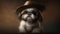 The Adorable Portrait: A Shih Tzu Puppy in a Hat. Generative AI