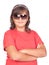 Adorable preteen girl with sunglasses