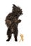 An adorable Puli standing on two legs