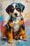 Adorable Puppy Playtime: A Colorful Background of Playful Expres