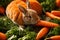 Adorable Rabbit Enjoying a Carrot Snack