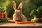 Adorable Rabbit Enjoying a Carrot Snack