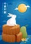 Adorable rabbit enjoying the moon