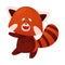 Adorable Red Panda Character in Dancing Pose Vector Illustration