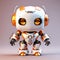 Adorable Robot: 3D Render of a Cute Robot Isolated Against a Solid Background