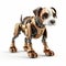 Adorable Robot Dog - Photorealistic 3d Rendering On White Background