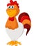 Adorable rooster cartoon posing