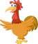 Adorable rooster cartoon posing