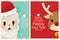 Adorable Santa and reindeer card