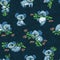 Adorable seamless pattern with cute koalas in cartoon