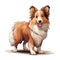 Adorable Shetland Sheepdog Cartoon Illustration for Toddler Book AI Generated