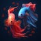 Adorable Siamese Fighting Fish Animation