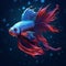 Adorable Siamese Fighting Fish Animation