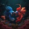 Adorable Siamese Fighting Fish Animation