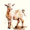 Adorable Small Goat Watercolor Illustration: A Sweet and Charming AI Generated