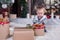 Adorable smiling toddler Christmas