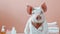 Adorable spa pig: cute and pampered pig enjoying relaxing spa treatments, a charming and delightful scene of animal