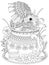 Adorable squirrel adult coloring page