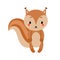 Adorable squirrel in modern flat style. Vector illustration.