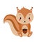 Adorable squirrel in modern flat style. Vector illustration.