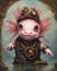 Adorable Steampunk Axolotl