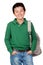 Adorable student dressed in green