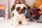 Adorable stuffed dog / fluffy toy sitting down