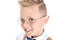 adorable stylish little boy in eyeglasses winking at camera