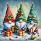 adorable three elves for christmas