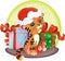 Adorable Tiger-cub with Christmas gifts