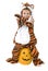 Adorable toddler in tiger costume