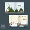 Adorable town scenery half-fold brochure template