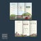 Adorable town scenery tri-fold brochure template