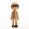 Adorable Toy Sculpture: Detailed Wooden Figure With Hat And Pants