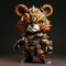 Adorable Toy Sculpture: Tiger In Armor For Game