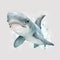 Adorable Watercolor Handpainted Hammerhead Shark Clipart for Baby Book AI Generated