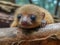 Adorable wideeyed baby sloth