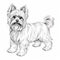 Adorable Yorkshire Terrier Dog Illustration With Distinct Markings