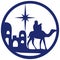 Adoration of the Magi silhouette icon illustration blue o