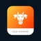 Adornment, Animals, Bull, Indian, Skull Mobile App Button. Android and IOS Glyph Version