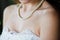 Adornment on neck of young bride