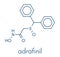 Adrafinil drug molecule withdrawn. Skeletal formula.