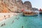 Adrasan, Antalya/Turkey-September 25 2020: Tour boat visit suluada island region and tourists enjoy sea