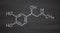 Adrenaline (adrenalin, epinephrine) neurotransmitter molecule. Used as drug in treatment of anaphylaxis