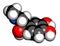 Adrenaline adrenalin, epinephrine neurotransmitter molecule. Used as drug in treatment of anaphylaxis 3D rendering. Atoms are.