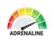 Adrenaline Level Indicator Conceptual Vector Illustration, Stress and Excitement Measurement